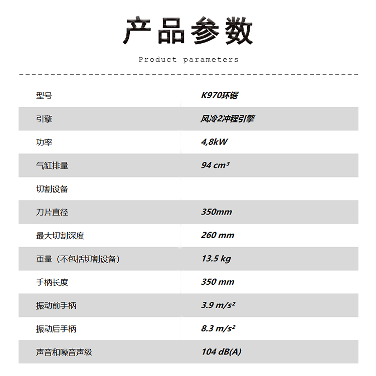 產品參數